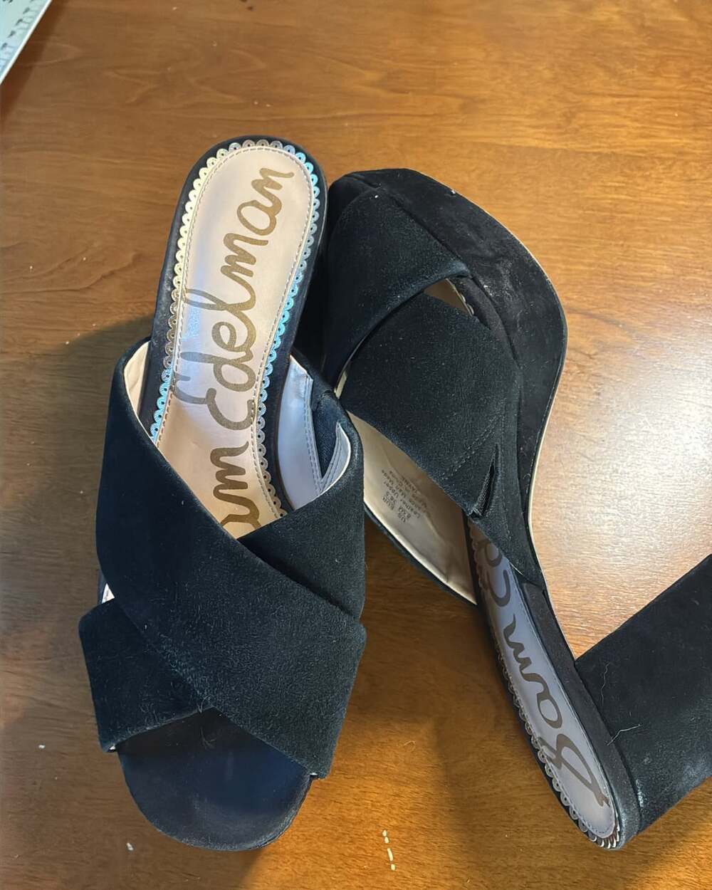 Sam Edelman Jayne Block Heel Black Suede Platform Sandal